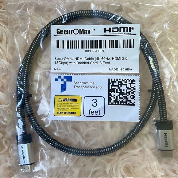 HDMI cable, 3 feet.   - Picture 1 of 3